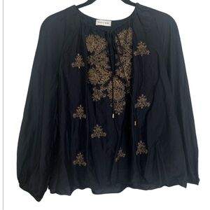 Megan Park Cotton/Silk Embroidered Blouse